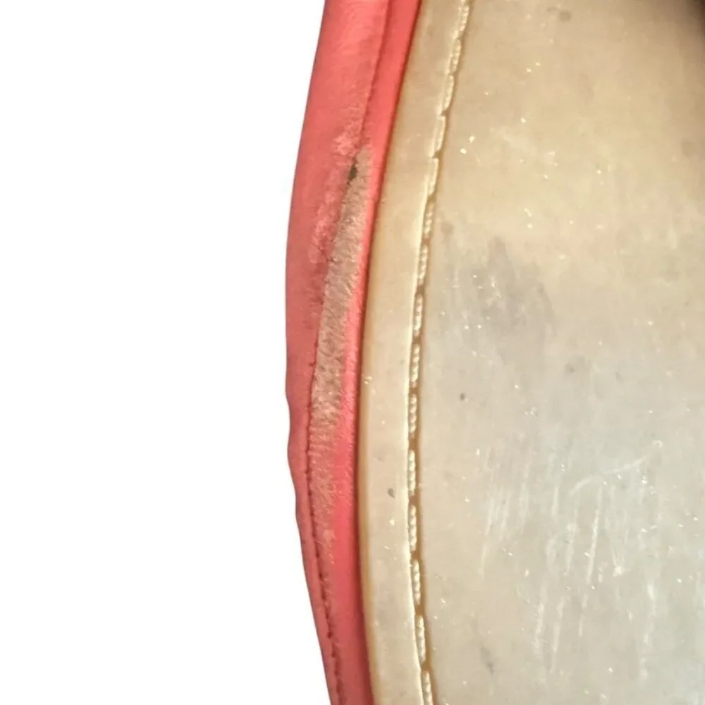 Tory Burch Leather Ballet Shoe Women 7 Coral Slip On Casual Summer Boho